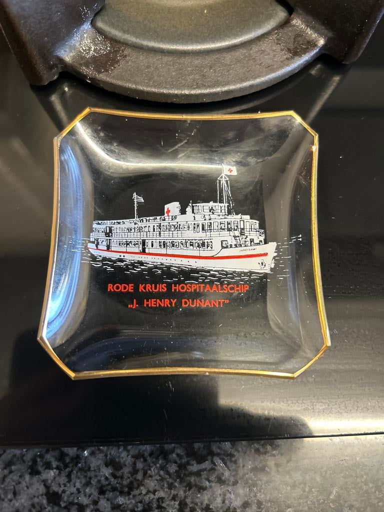 Vintage Rode Kruis hospitaalschip J. Henry Dunant schaaltje, Ophalen of Verzenden