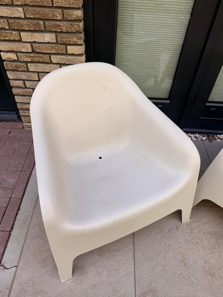 IKEA SKARPÖ Tuinstoel - Beige, Tuin en Terras, Tuinstoelen, Ophalen, Zo goed als nieuw, Kunststof