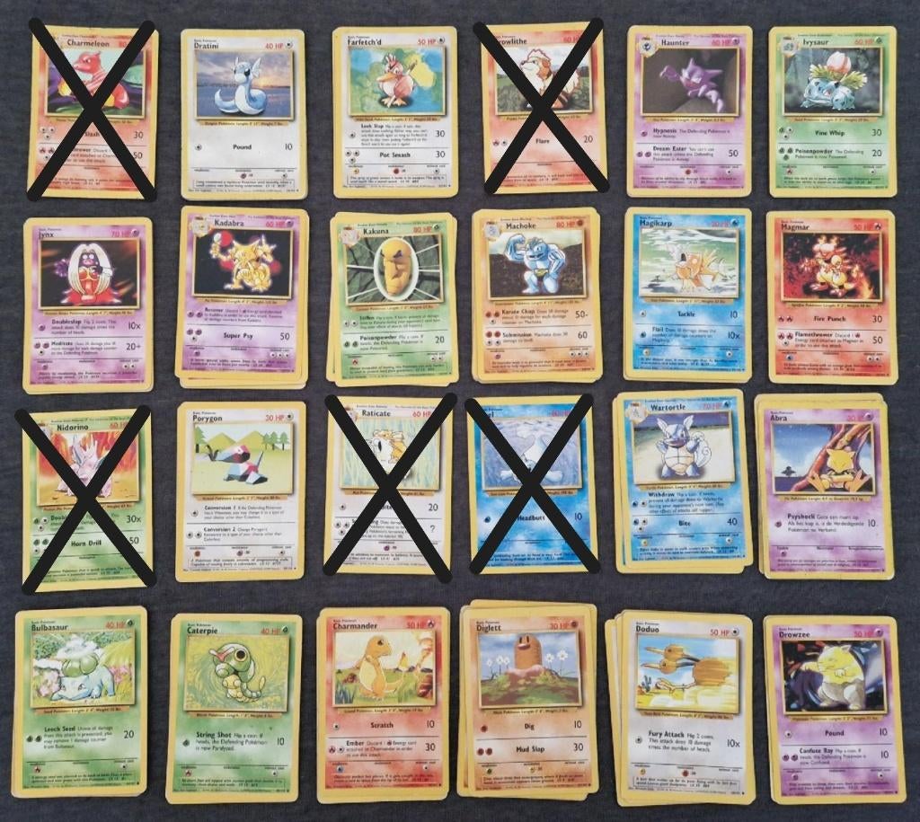 402 Vintage Pokémon Kaarten Base Set 1999 - Losse Verkoop, Ophalen of Verzenden, Gebruikt, Meerdere kaarten