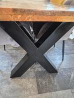 Eettafel mangohout 160, Ophalen, Zo goed als nieuw, 150 tot 200 cm