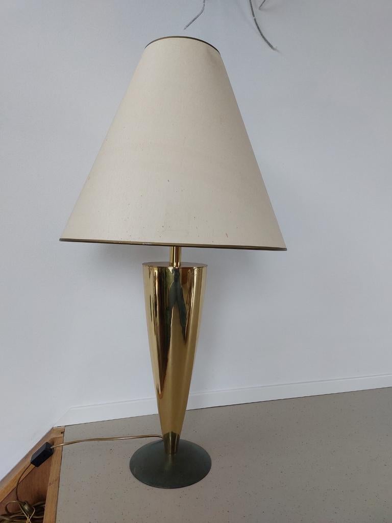 Vintage messing tafellamp Hollywood regency design, Ophalen, Minder dan 50 cm