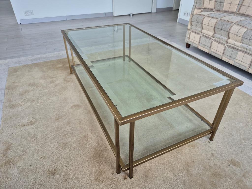 salontafel, 100 tot 150 cm, Zo goed als nieuw, Glas, Modern en klassiek tegelijk!