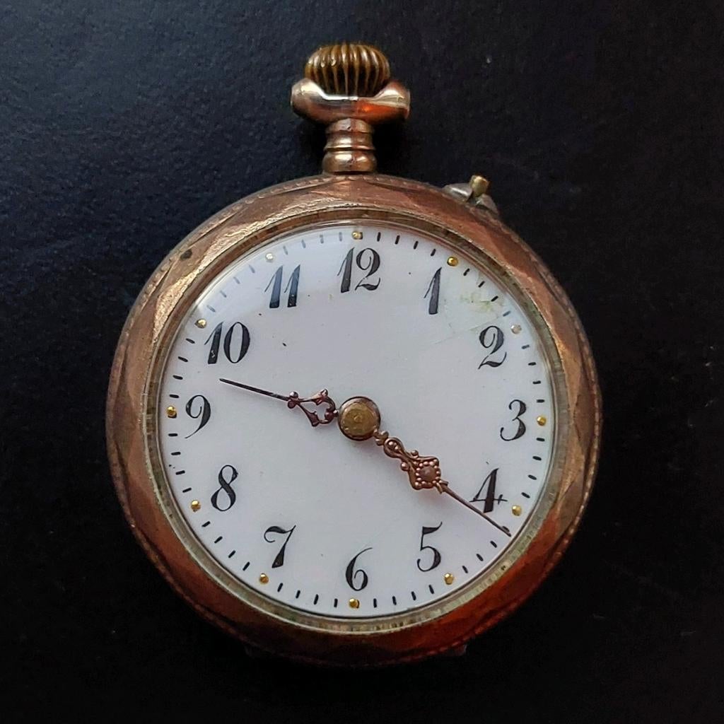 Antiek dames zakhorloge/hanger – Remontoir Cylindre, Overige merken, Overige materialen, Zakhorloge, 1900 tot 1930