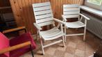 2 Stuks Vintage Herlag Tuinstoel Tuinstoelen Wit Hout, Ophalen, Gebruikt, Hout