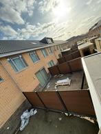 Composiet beton schutting rhombus teak of zwart v.a. €170 pm, Ophalen, Kunststof, 1 tot 2 meter, 6 meter of meer