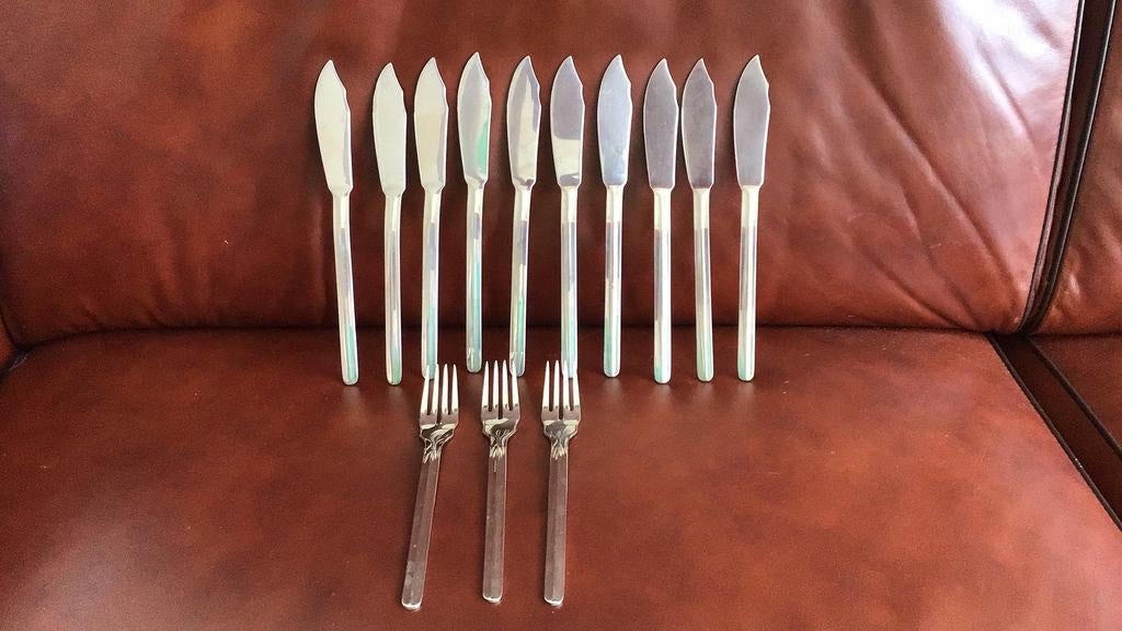 Palermo inox 18/8 visbestek 13 x, Ophalen of Verzenden