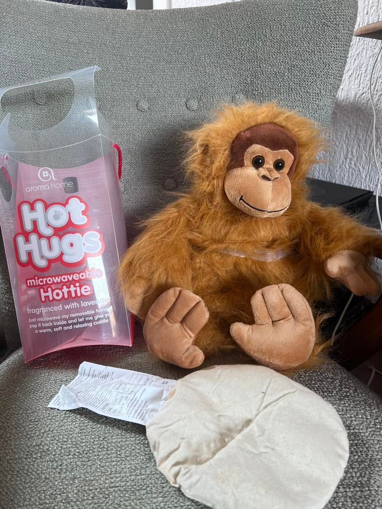 Warmte knuffel Aap Hot Hugs met lavendel, Ophalen of Verzenden, Zo goed als nieuw, Overige typen