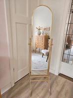 Vintage Hollywood Regency 70s messing staande passiegel, Huis en Inrichting, Woonaccessoires | Spiegels, .., Gebruikt, 100 tot 150 cm