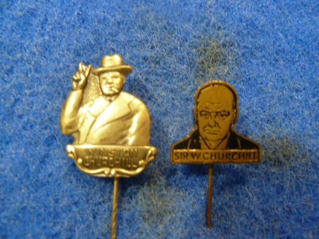 Speldjes 2 x Winston Churchill, Verzamelen, Speldjes, Pins en Buttons, Ophalen of Verzenden, Zo goed als nieuw, Overige onderwerpen