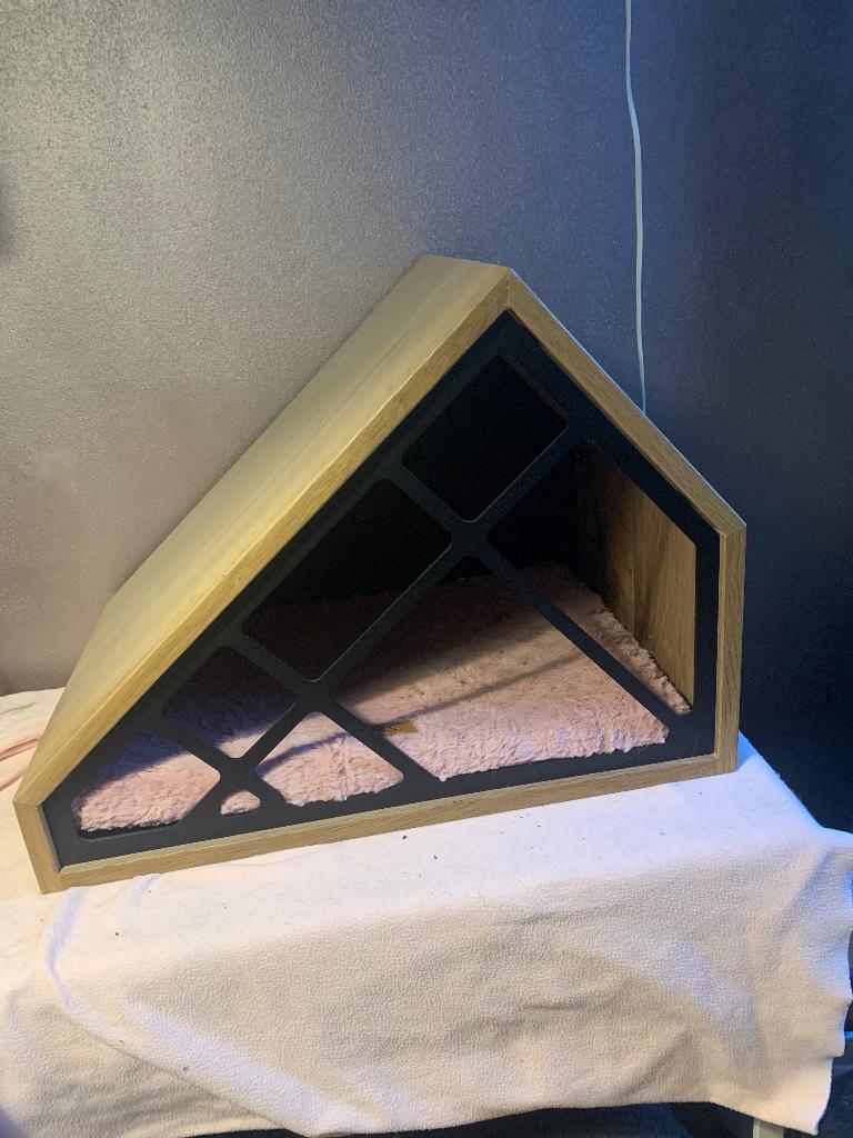 chique echte eikenhouten katten huis woefwoning, Dieren en Toebehoren, Kattenmanden, Gebruikt, Overige, Ophalen