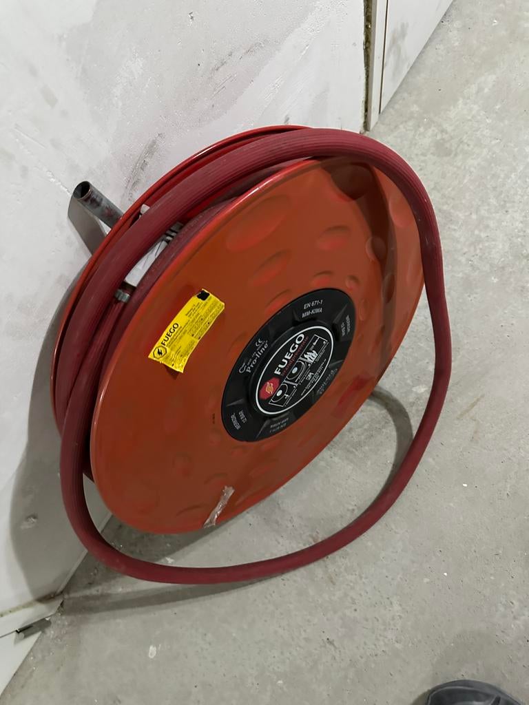 Vintage Fuego Brandslanghaspel - Industriële Decoratie, Ophalen, Gebruikt, Metaal, Rood