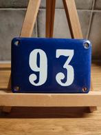 Antiek emaille huisnummer 93, Ophalen of Verzenden