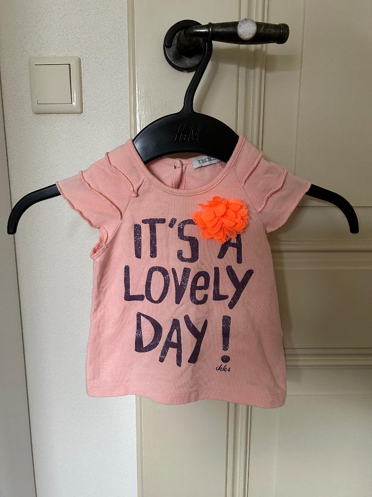 IKKS t-shirt met bloem maat 67, Kinderen en Baby's, Babykleding | Maat 68, Gebruikt, Ophalen of Verzenden, Shirtje of Longsleeve