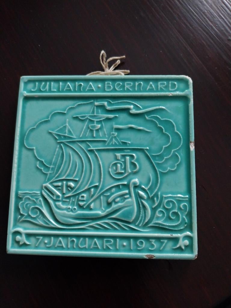 Mosa Juliana Bernard tegel 7 januari 1937, Antiek en Kunst, Ophalen of Verzenden