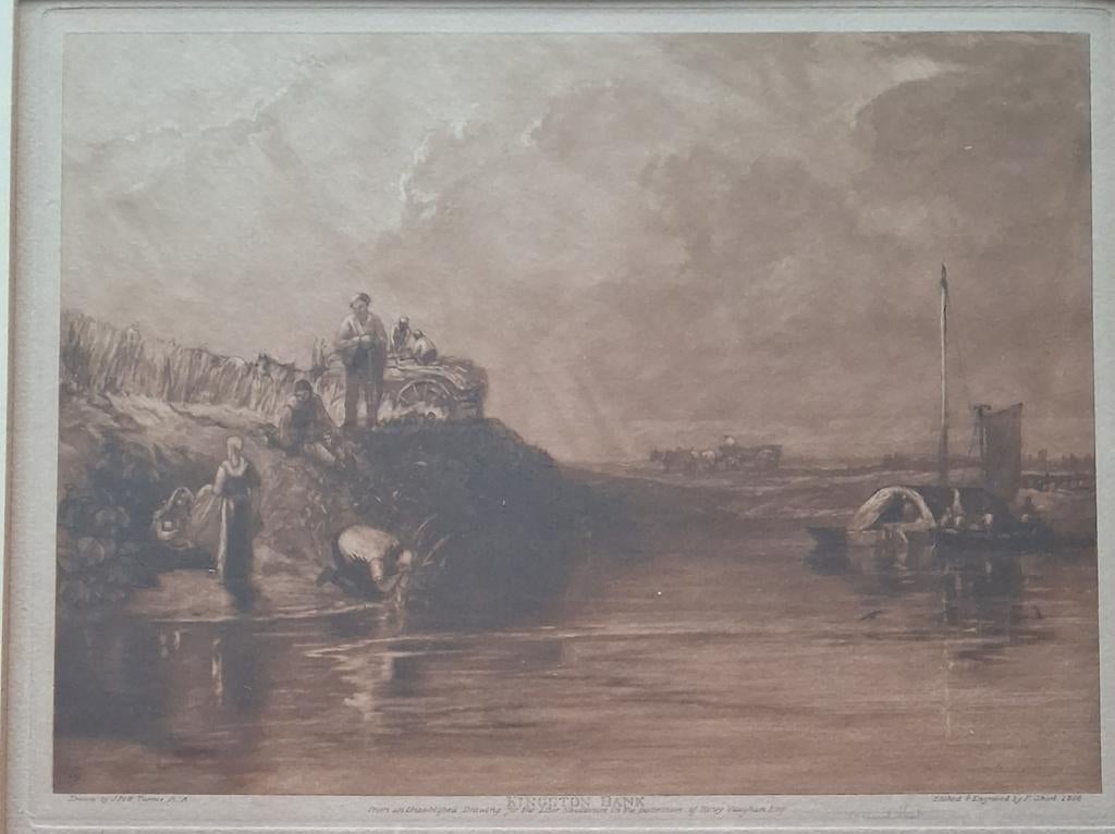 Frank Short(1857-1945),Kingston Bank. 1896. * Zie tekst., Antiek en Kunst, Kunst | Etsen en Gravures, Ophalen, 1800 - 1899, Overige technieken