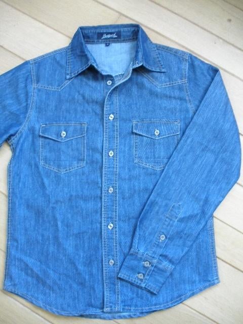 UNSIGNED spijkerbloes blauw maat S - nieuw -, Kleding | Heren, Overhemden, Blauw, Halswijdte 38 (S) of kleiner, Nieuw, Ophalen of Verzenden