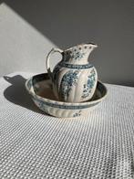 Lampetkan. Antieke waskom en kan set - Blauw bloemmotief, Ophalen