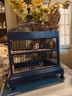 Leuk oud vogel kooitje met vogeltje erin, Antiek en Kunst, Ophalen of Verzenden