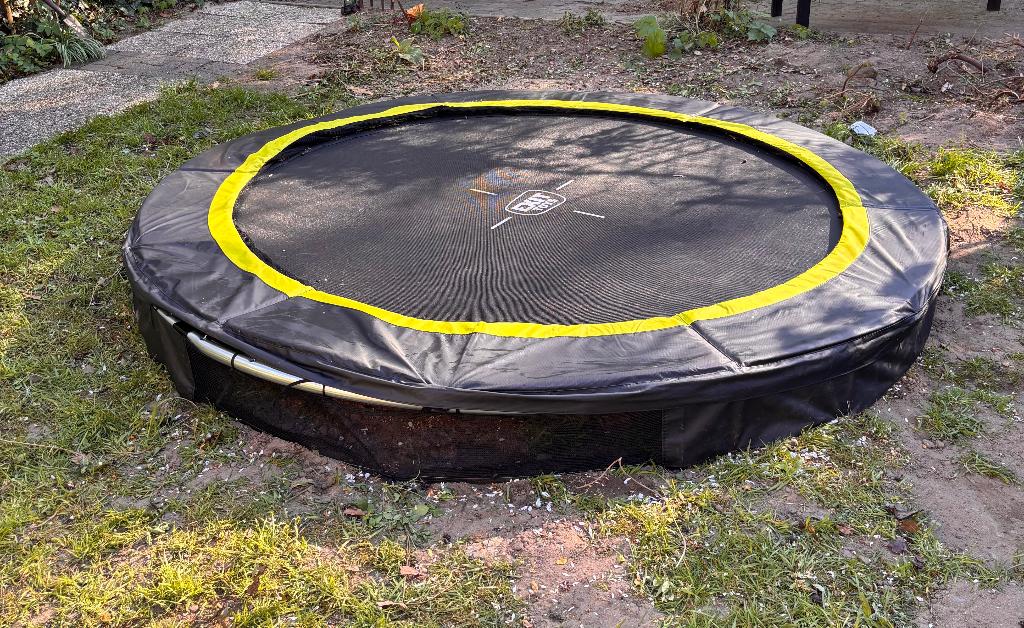 Zo goed als nieuw! Inground trampoline EXIT Ø244 cm, Ophalen, Zo goed als nieuw