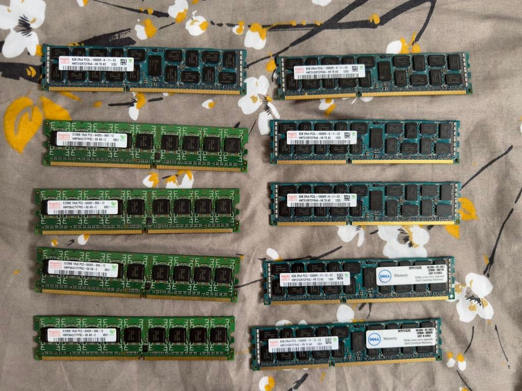 Hynix 8GB & 512MB ram modules, Computers en Software, RAM geheugen, Ophalen, Gebruikt, DDR3, Desktop