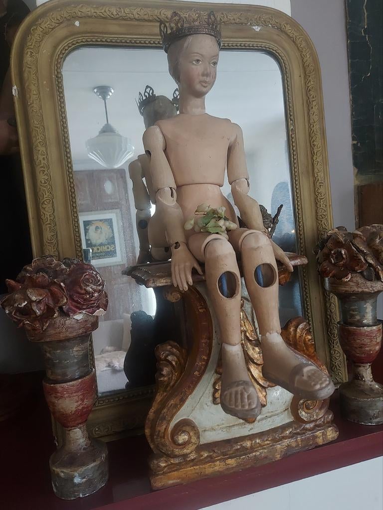 Antieke dames gelede pop processie artist doll 63 cm h, Ophalen, Rechthoekig, Minder dan 50 cm