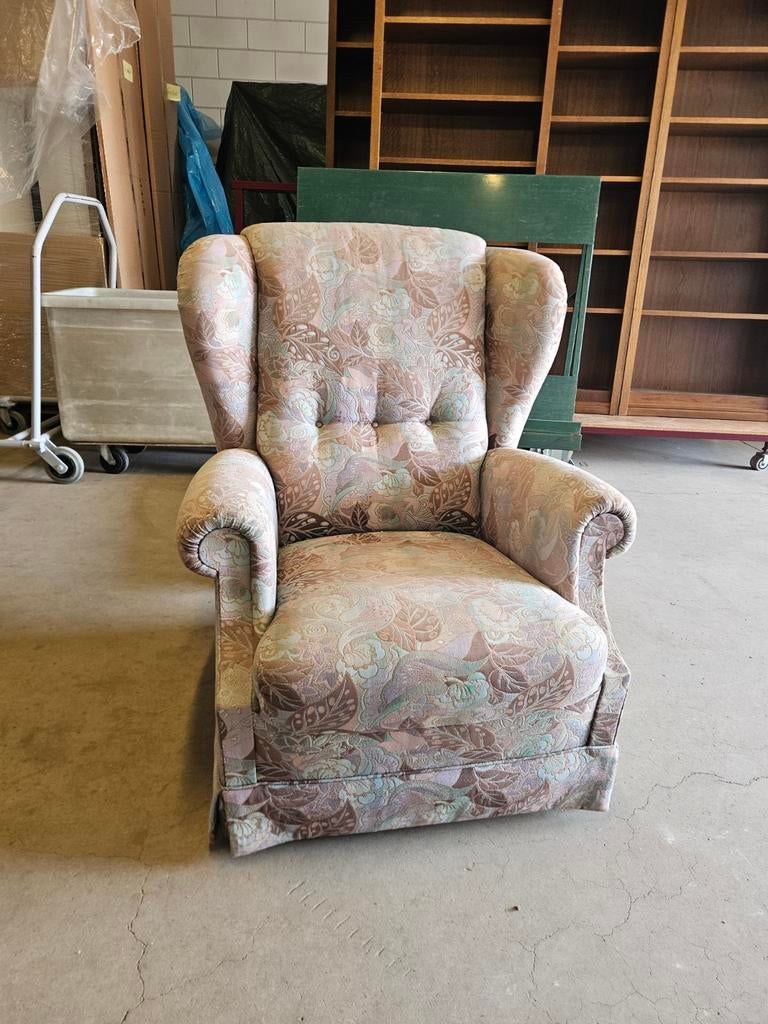 Fauteuil met bloemenpatroon, nostalgie!, Ophalen of Verzenden, Minder dan 75 cm, Stof, 50 tot 75 cm