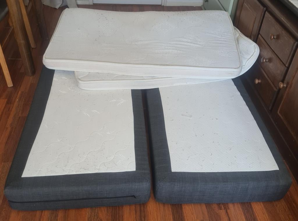 Twee eenpersoons boxspring matrassen, Ophalen, Modern en functioneel, Gebruikt, 200 cm