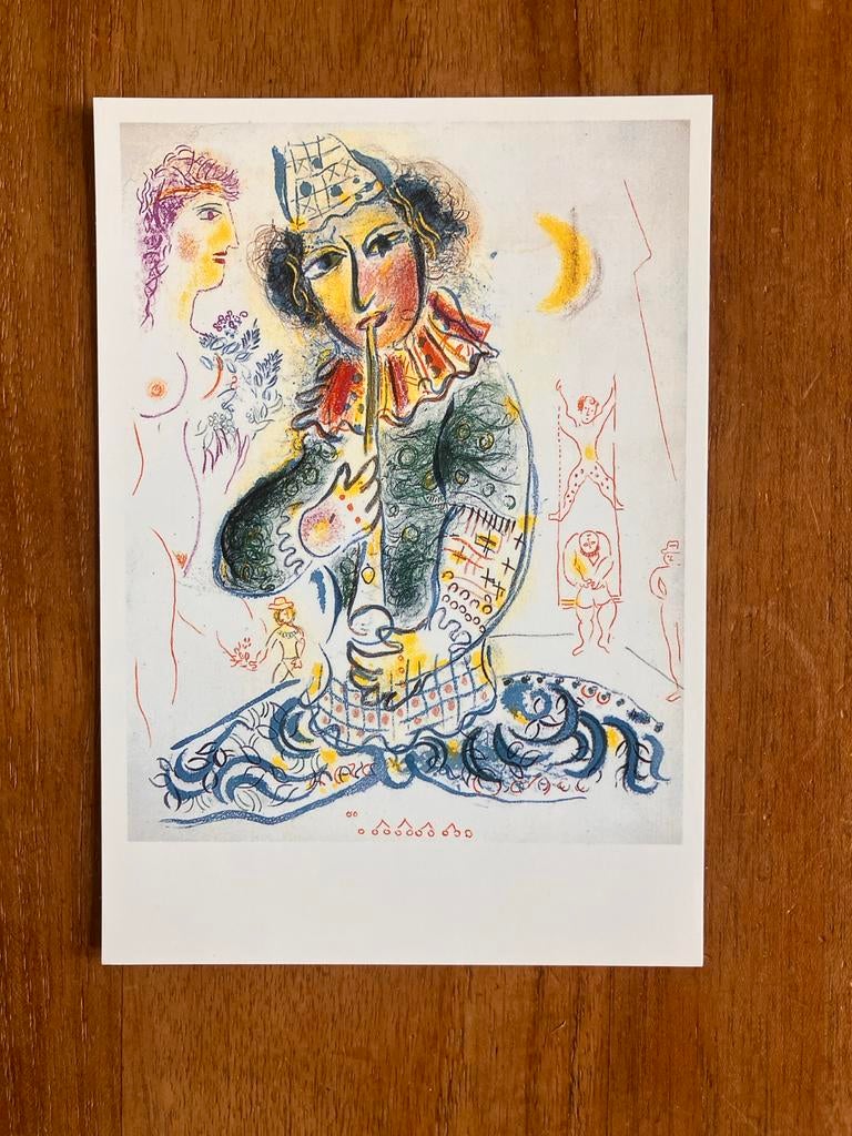 Marc Chagall - Illustratie voor Le Cirque - 1967. Clown, Verzamelen, Ophalen of Verzenden, 1980 tot heden, Ongelopen, Overige thema's