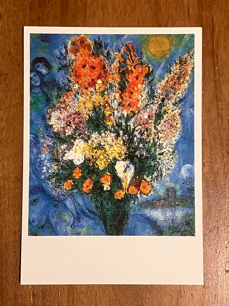 Marc Chagall - Le Bouquet illuminant le ciel, 1958, Ophalen of Verzenden, 1980 tot heden, Ongelopen, Natuur