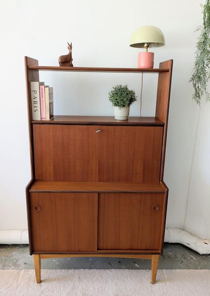 Vintage Zweeds highboard, secretaire, Bräntorps Möbelfabrik, Ophalen, ., 100 tot 150 cm, Vintage