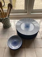 Xenos Dinerborden en Schaaltjes - Blueprint Streep, Huis en Inrichting, Keuken | Servies, Ophalen, Zo goed als nieuw, Bord(en)