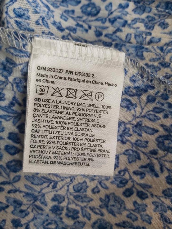 Blauw bloemen jurkje H&M maat L, Kleding | Dames, Jurken, Zo goed als nieuw, Maat 42/44 (L), Blauw, Boven de knie, Ophalen