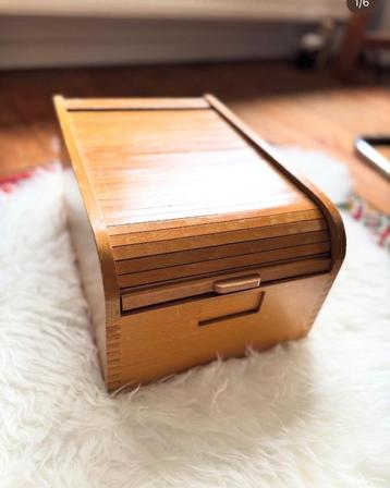 Houten fichebak, rolluikkastje  beschikbaar voor biedingen