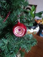 mooie oude glazen rode deukbal, Diversen, Kerst, Ophalen of Verzenden, Gebruikt