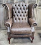 Chesterfield oorfauteuil scrollwing xl King chair, Huis en Inrichting, Ophalen, Gebruikt