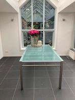 Glazen eettafel 6 personen, Huis en Inrichting, Tafels | Eettafels, Ophalen, 200 cm of meer, 50 tot 100 cm, Zo goed als nieuw