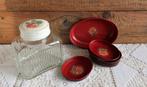 Vintage pinda stel DE ZWARTE KIP blik rozen pot L. Dake & Zn, Antiek en Kunst, Ophalen of Verzenden