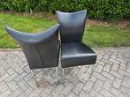 Bert Plantagie keuken stoelen 2x, Huis en Inrichting, Stoelen, Ophalen, Twee, Zwart, Leer