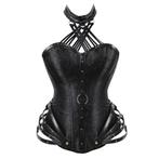 Zwart korset met halsband steampunk burlesque gothic bustier, Kleding | Dames, Verzenden, Zwart, Body of Korset