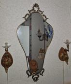 Antieke wandlampen met Spiegel - Brons/Messing - Set, Ophalen of Verzenden