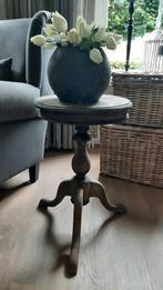 Oude vergrijsde wijntafel  / bijzettafel  / tafeltje, Ophalen, Rond, Zo goed als nieuw, 60 cm of meer
