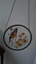 Vintage glas in lood hanger met vogel, Ophalen, Gebruikt