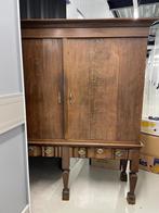 Kruispoot kabinet, grote,  houten, antieke kast, Antiek en Kunst, Antiek | Meubels | Kasten, Ophalen