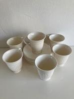 6 x koffiekopje met schotel, Wedgwood Edme plain, Huis en Inrichting, Keuken | Servies, Ophalen, Zo goed als nieuw, Wedgwood, Kop(pen) en/of Schotel(s)
