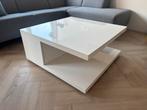 Hoogglans witte salontafel 90x90, Huis en Inrichting, Tafels | Salontafels, Ophalen, Kunststof, Gebruikt, Vierkant