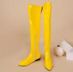 Overknee gele lak laarzen dames vrouwen, Verzenden, Nieuw, Geel, Hoge laarzen