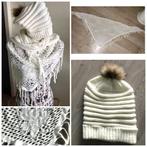 Witte muts en gehaakte sjaal set nieuw!, Kleding | Dames, Mutsen, Sjaals en Handschoenen, Ophalen of Verzenden, Nieuw, Maat 38/40 (M)