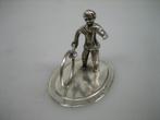 Zilver Miniatuur Kind met Hoepel uit ca.1981 van J. Weeda, Verzenden, Zilver