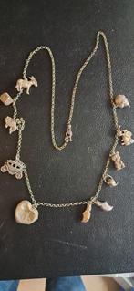 Antieke Zilveren Bedelketting - 10 Bedels, Sieraden, Tassen en Uiterlijk, Kettingen, Met hanger, Gebruikt, Ophalen of Verzenden
