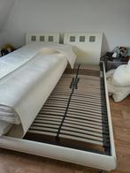 2 persoons Bed met lattenbodem, Ophalen, Gebruikt, Wit, Tweepersoons